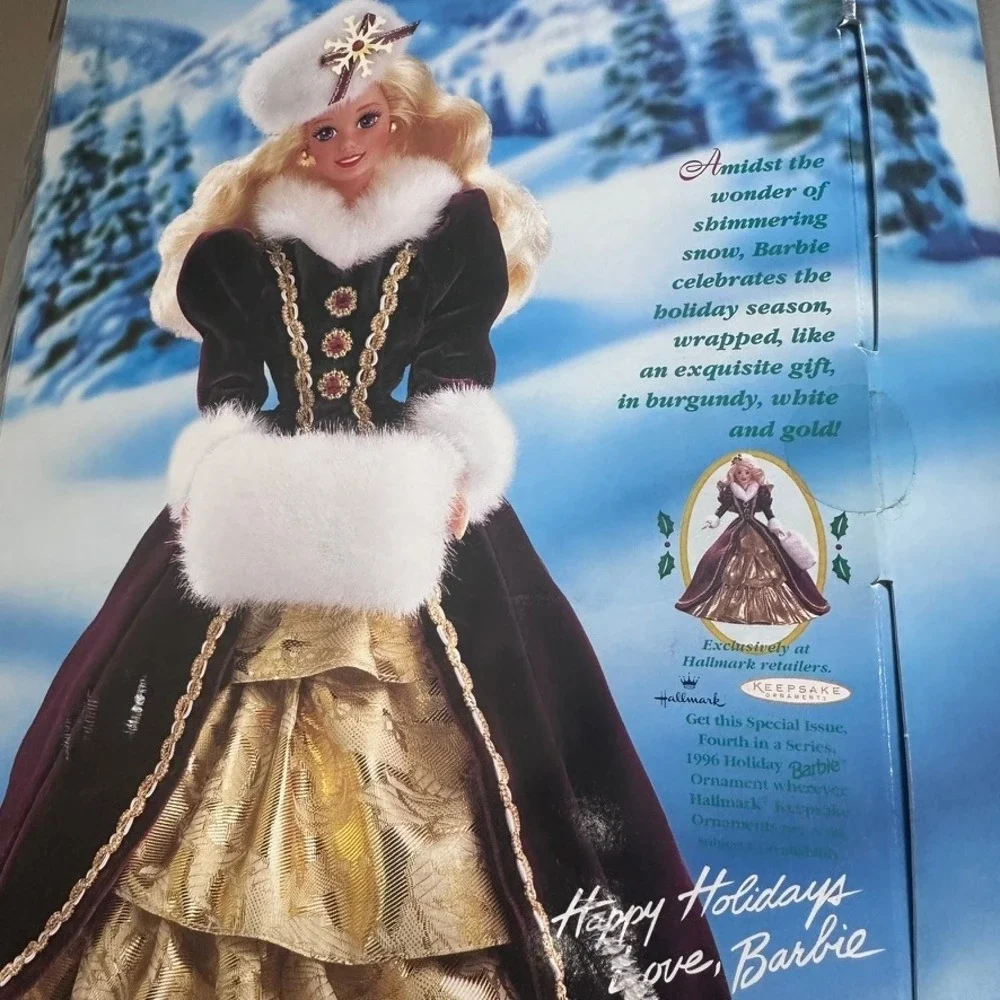 Mattel Happy Holidays Barbie 1996 VTG Burgundy Gold New Special Edition 15646